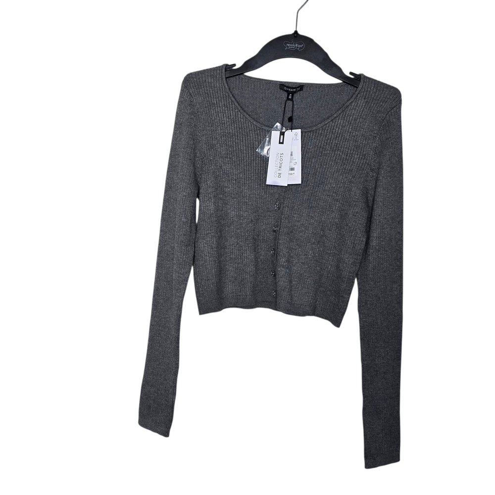 Dynamite Charcoal Ribbed Knit Top - Picture 4 of 7
